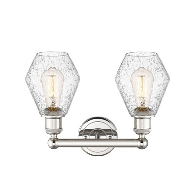 Gabbie 15" W 2-Light Steel and Glass Vanity Light