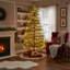 Arbre de Noël artificiel avec lumières DEL et support en métal, parfait pour les décorations de Noël festives
