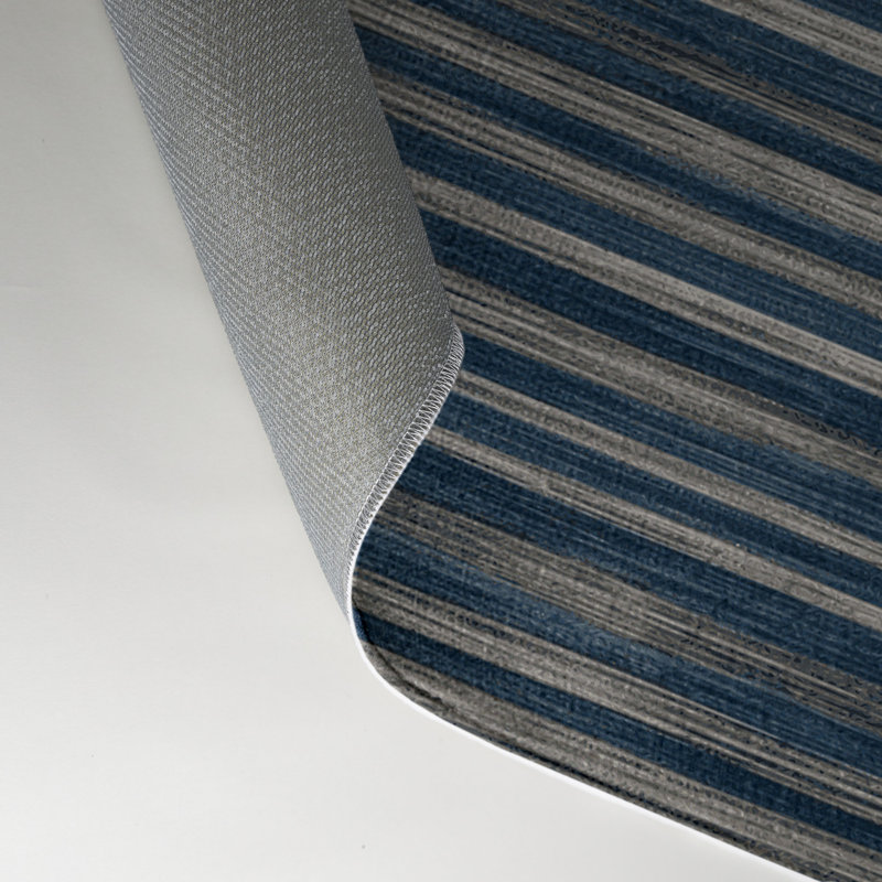 Tapis intérieur / extérieur gris HorizontalStripes, Rectangle 9 pi x 12 pi