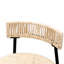 Ensemble de 2 tabourets de bar en corde de papier tressée à la main. Chaises de bar décoratives pour la maison. Structure en métal noir, siège blanc crème. Polyvalents et faciles à installer, surtout dans un restaurant.