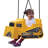 M&M Sales Enterprise Bulldozer Plastic Yellow/Black Bucket Swing with Mounting Hangers and Chains