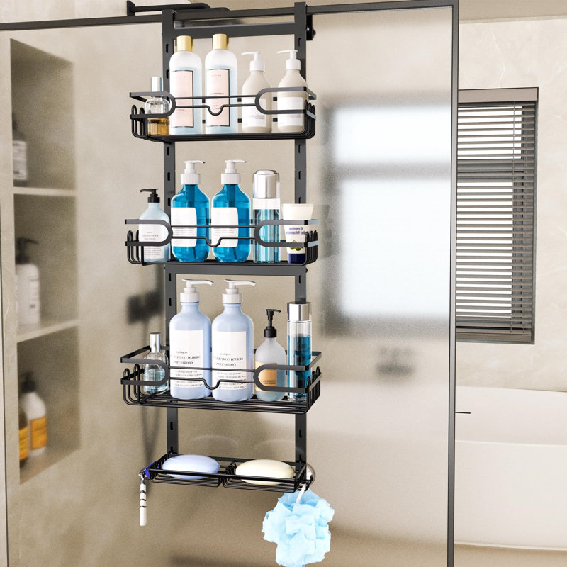 Over-the-Door Bath Caddy, Black