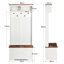 Garde-robe, garde-robe, rangement dans la chambre à coucher, portemanteau minimaliste, blanc rétro