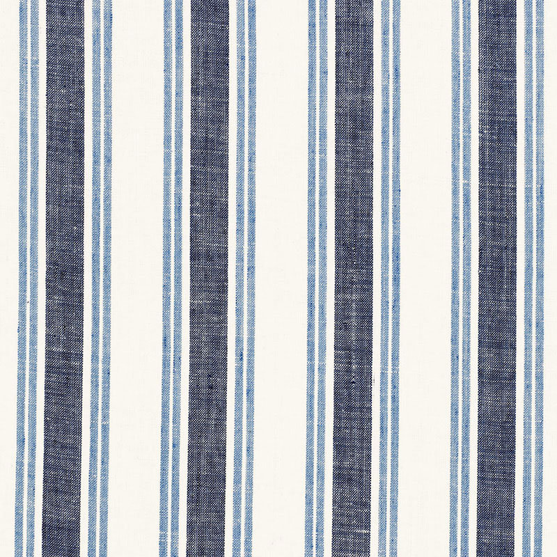 Leah Linen Stripe Fabric, Blue