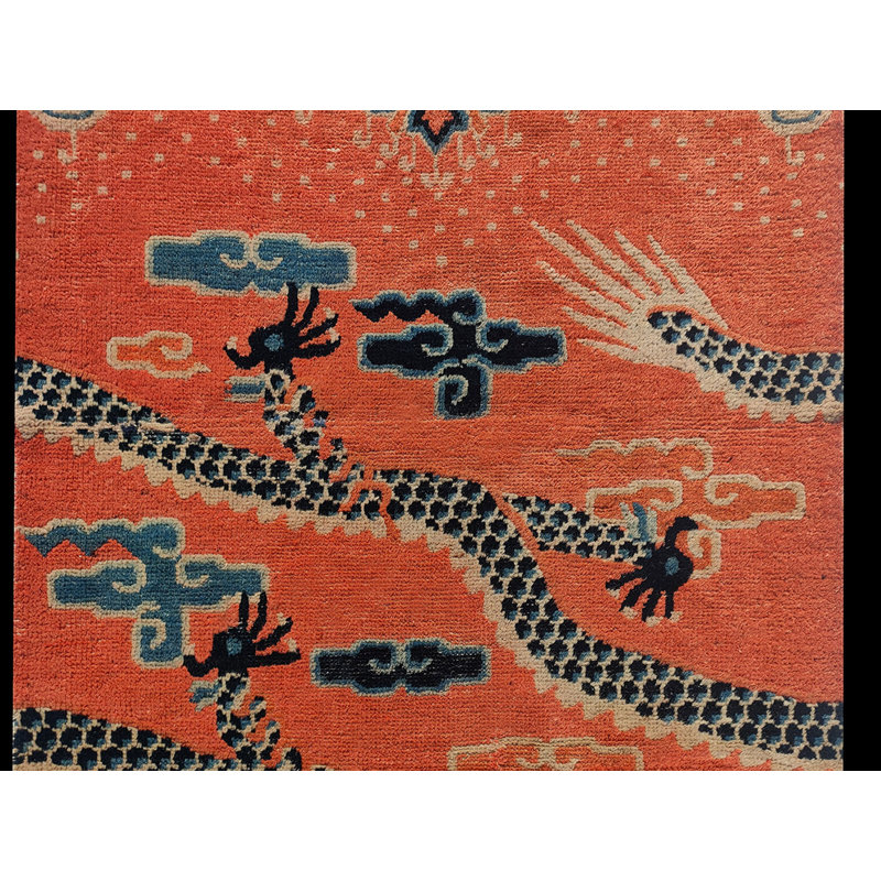 Hand Knotted Wool Floral Area Rug in Pink
