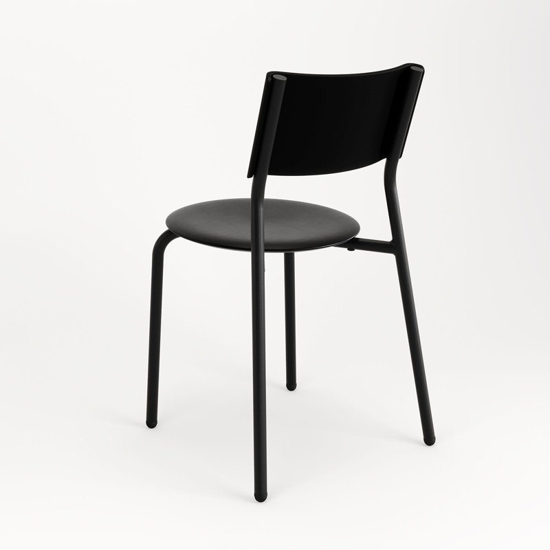 Midi Outdoor Dining Side Chair, Graphite Black
