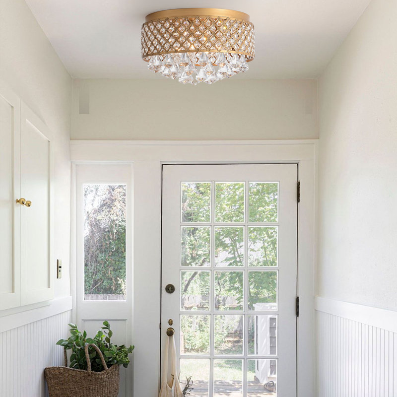 Talbotton 4-Light 15-inch Round Shade Crystal Flush Mount