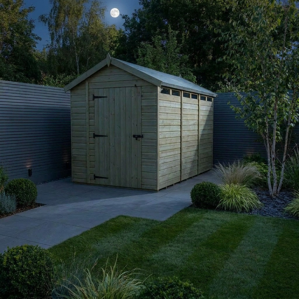 Total Sheds 6ft x 13ft Security Apex Shed - Heavy-Duty Hasp Staple Anti-Tamper - Pressure Treated Timber - UK Manufactured