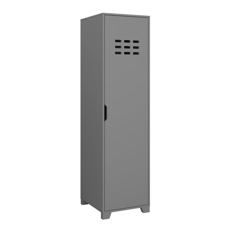 Schwarz 1 Door Manufactured Wood Wardrobe, Grey