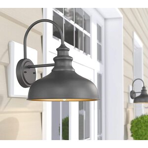 Farmhouse Wall Mount Lights, Gooseneck Barn Light, 2 Pack Outdoor Wall Lantern For Porch In Black Finish With Contrast Color Interior (2 Pack)