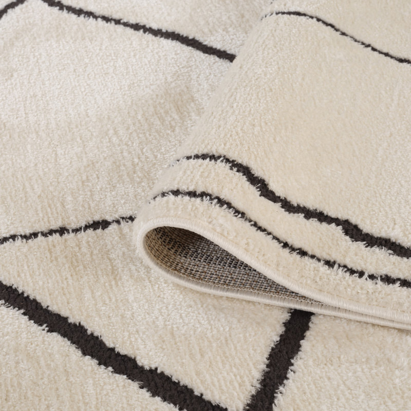 Cherle Modern Geometric Art Micro-Shag Area Rug, Rectangle 8'9" x 11'9"