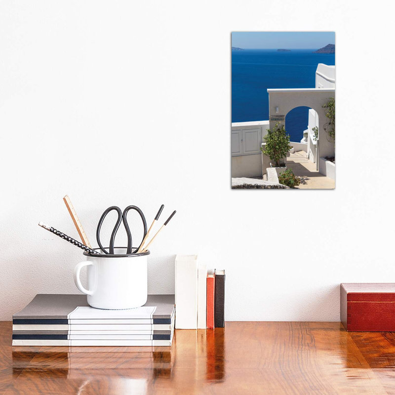 Blue In Santorini by Alexandre Venancio - Wrapped Canvas Print, 20.32 cm H x 30.48 cm W