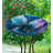 18" Birdbath with Stand - Swirl Blue
