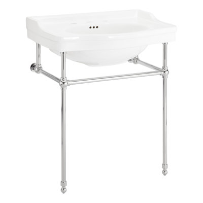 30" Cierra 31" Tall Vitreous China Rectangular Console Bathroom Sink with Overflow