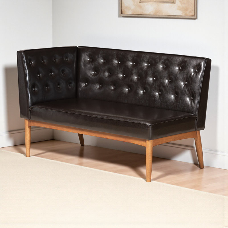 Cherianne Faux Leather Upholstered Bench, Black