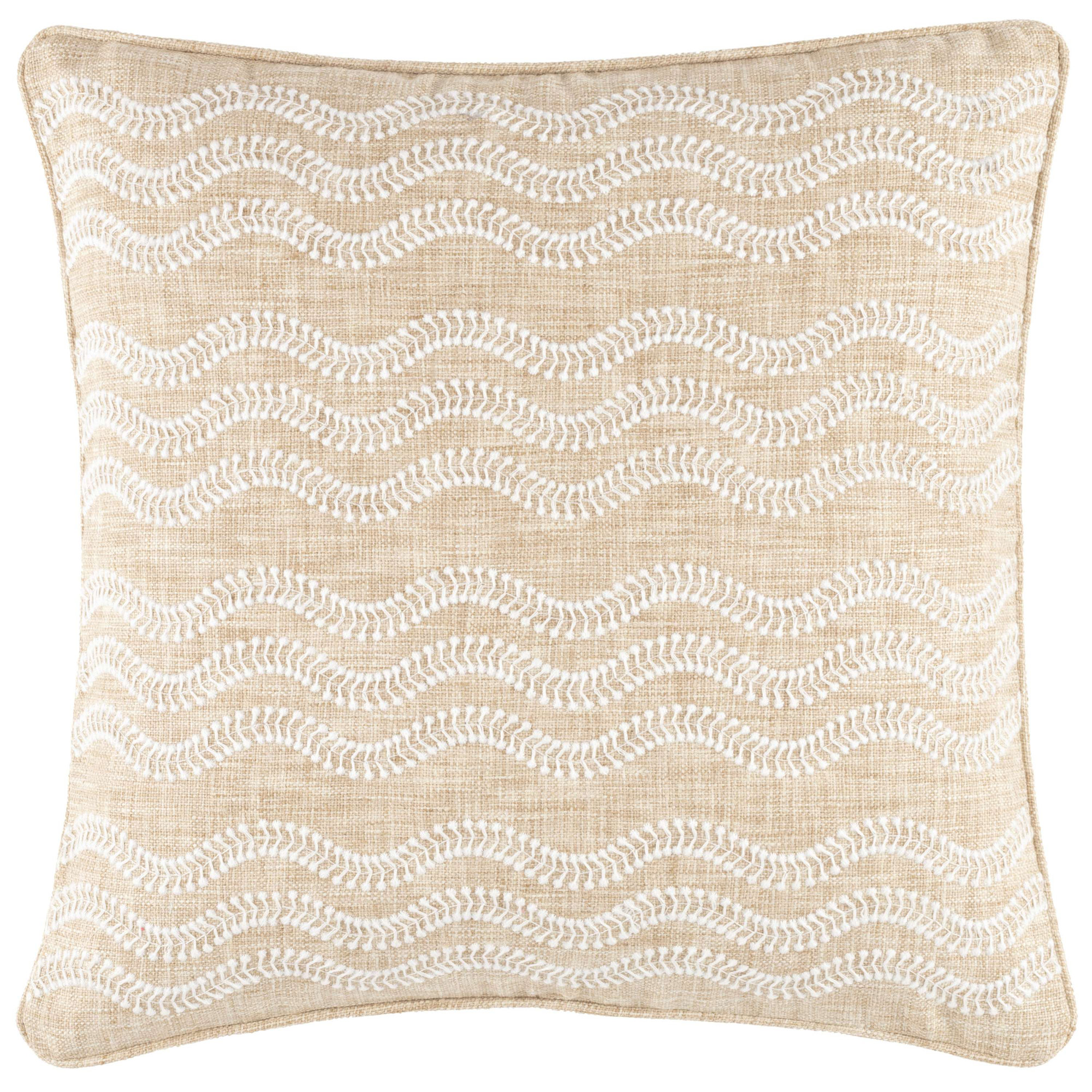 Scout Embroidered Indoor/Outdoor Pillow Cover, Beige