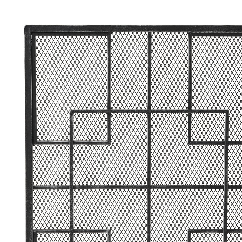 Modern Iron Fire Screen With Stable Frame - 40.56" W X 30.45" H Stylish Fireplace Block Flying Embers Effectively