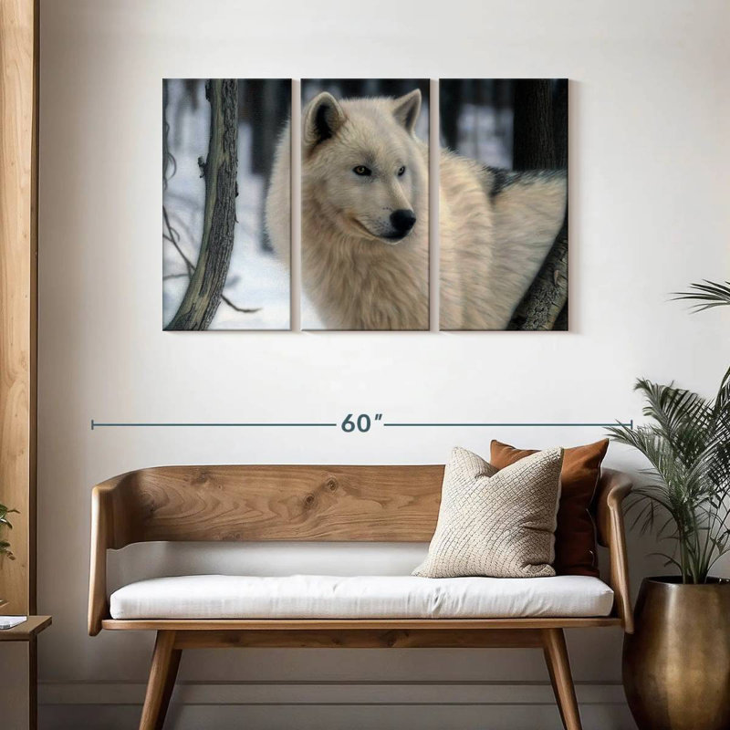 Brampt Arctic Prince Arctic Wolf, 28" H x 45" W
