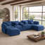 Canapé modulaire en U surdimensionné en chenille avec double console USB et repose-pieds-131403467