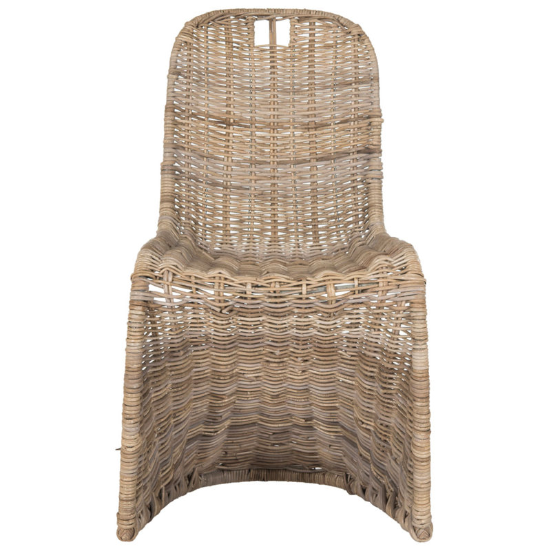 Chaises d'appoint 38 po en rotin tissé classique - Ensemble de 2 chaises élégantes et durables à motif en zigzag