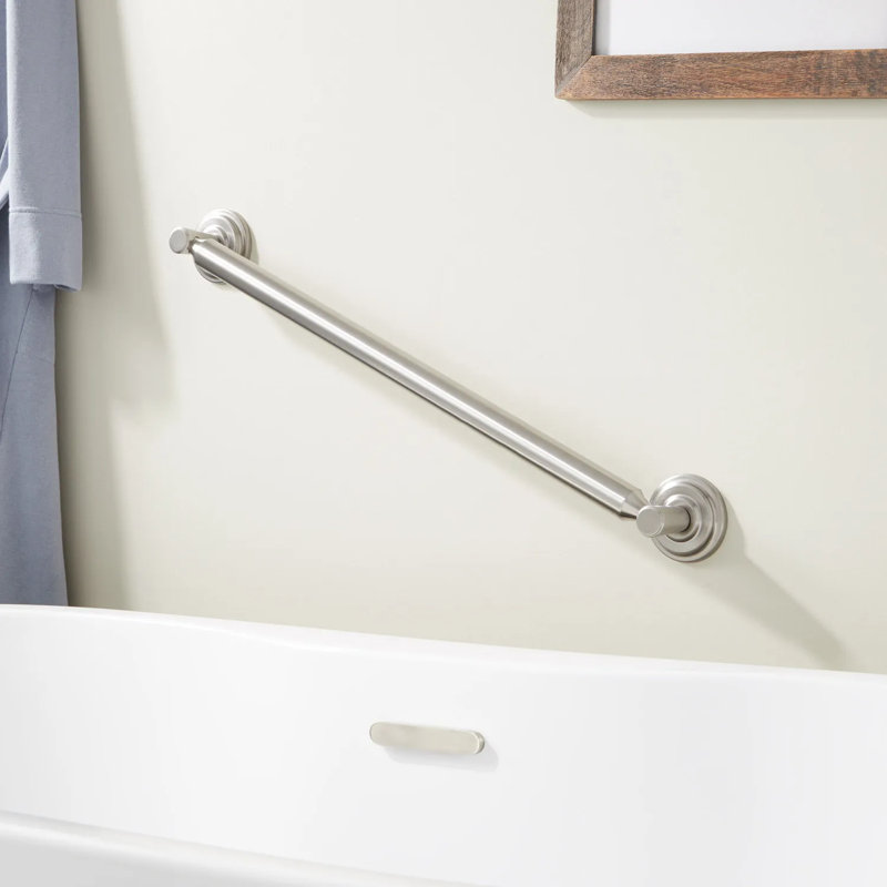 Signature Hardware Inglewood Grab Bar, 27.125" L, Brushed Nickel