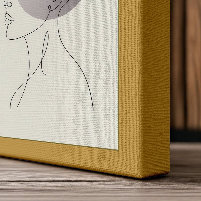 Botanical Minds Meeting Minimalist - Wrapped Canvas, 36x24 - 91.4 x 61.0 cm, Ochre Border