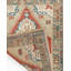 Tapis rectangulaire unique de 2 pi 11 po x 3 pi 9 po de style années 1940 en ivoire / gris / bleu / terre cuite