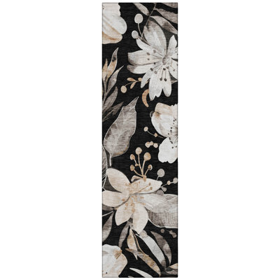 Machine Washable Indoor/Outdoor London ACN2260 Floral Rug