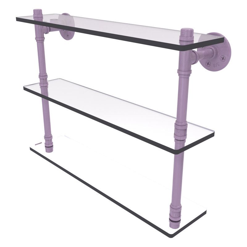 Tablette flottante 3 pièces Pipeline, H 16,9 po x l 22 po x P 5,6 po, Lavande