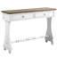 Console blanc antique avec poids de 75 lb et 2 tiroirs avec rangement avant français pour
