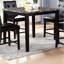 Table de salle à manger moderne en faux marbre brun foncé avec placage carré en bouleau