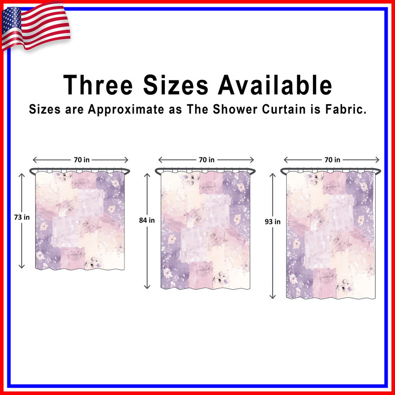 Rideaux de douche pastel à motif floral extra longs, L 70 po x H 93 po