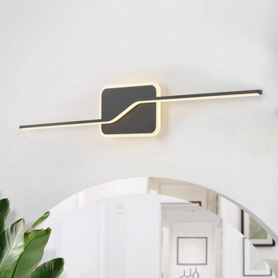 1-lamp Sand black LED wrought iron mirror headlights