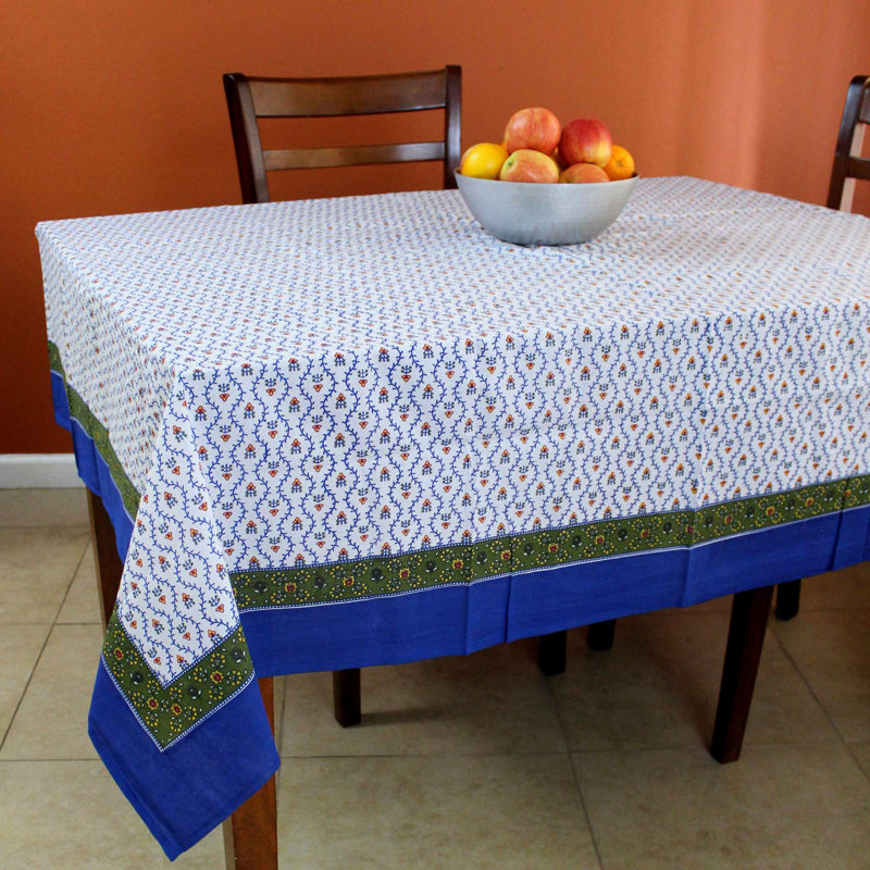 Ensemble de quatre serviettes en coton 18 pi , 72 po x 72 po, Bleu / Vert