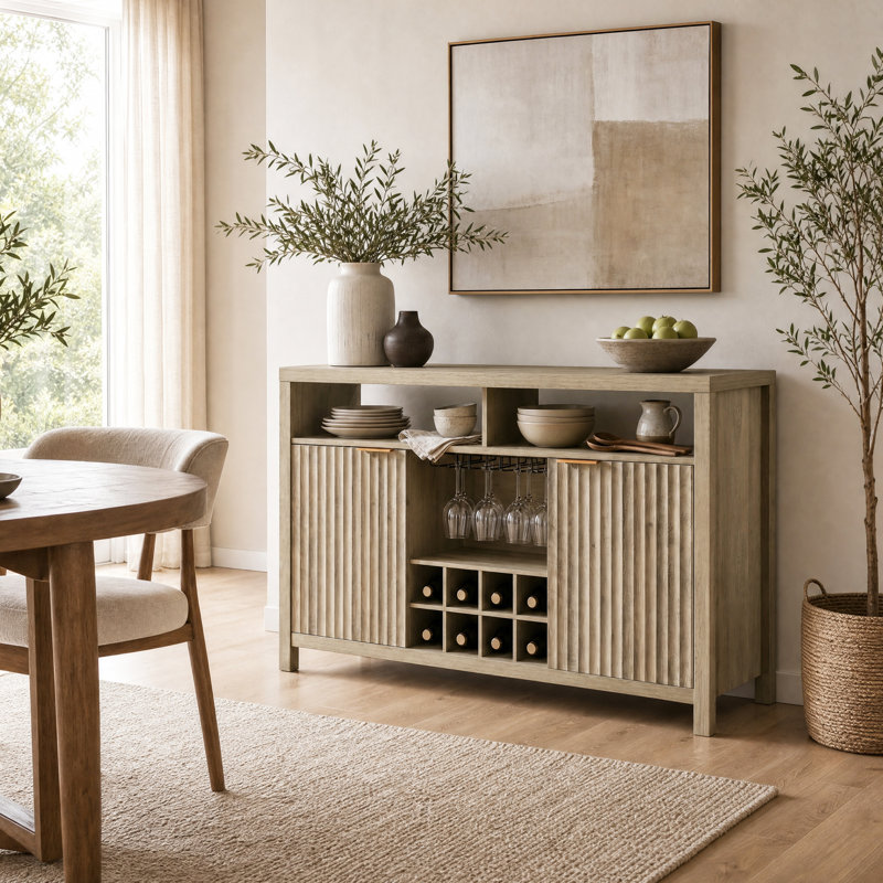 Armoire de bar l 51 po Nicolee, Chêne sablé