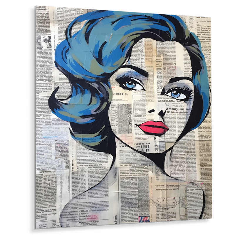 Portrait de femme, art mural en métal, H 32 po x l 16 po x P 1 po