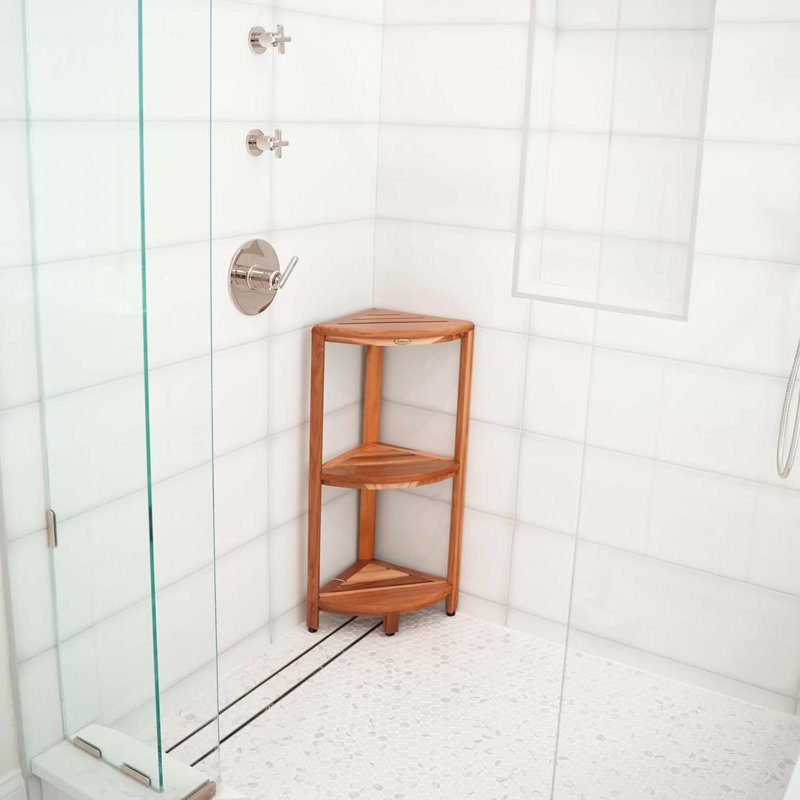 Étagère de douche à 3 niveaux pour le rangement de la salle de bain, organisateur de coin imperméable avec quincaillerie antirouille pour les douches et l'extérieur