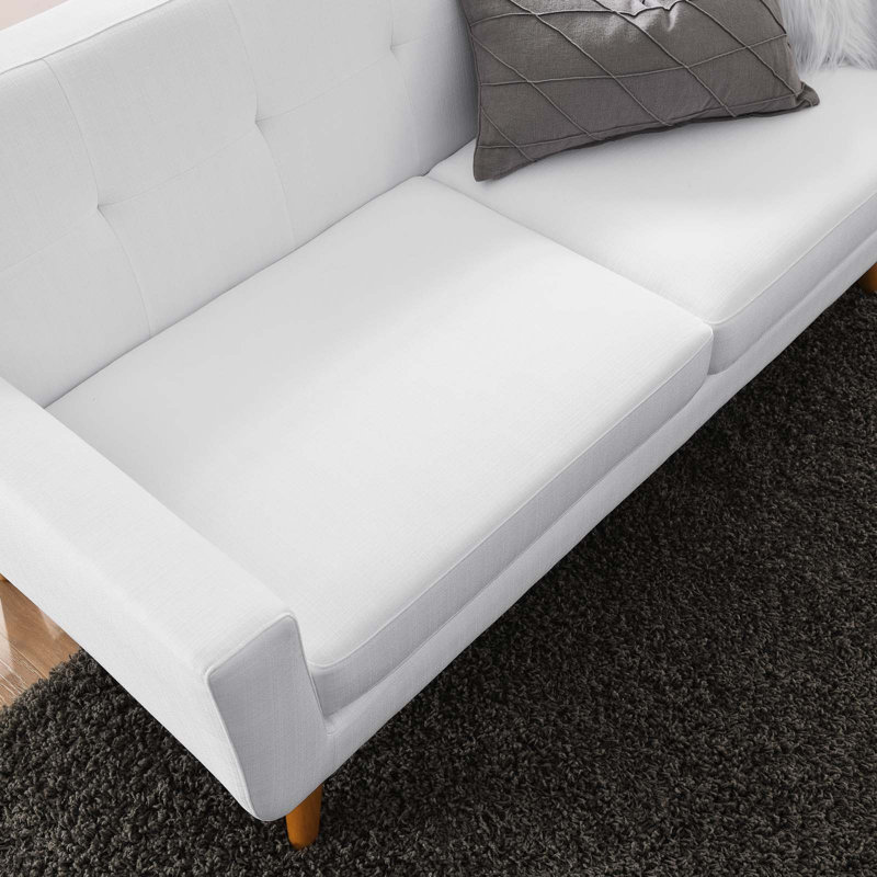 Modway Engage Upholstered Fabric Loveseat, White Polyester