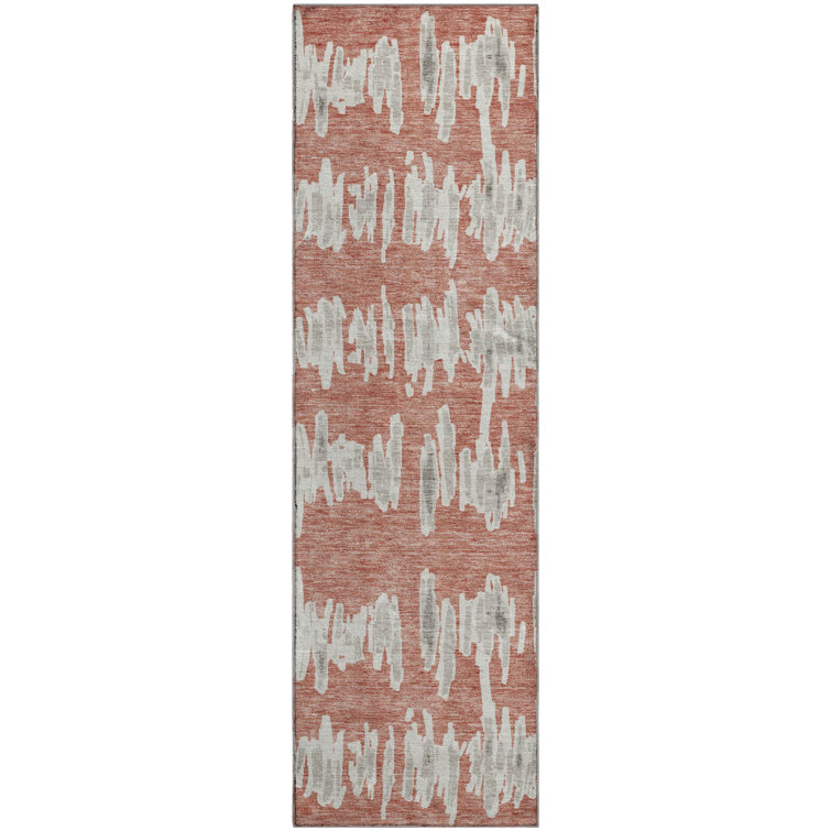 Premium Machine Washable Prisco Salmon Rug