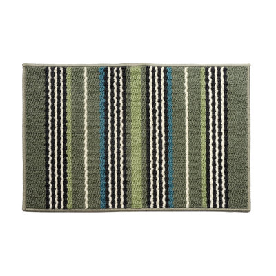 Rayures vertes/brunes Tapis décoratif