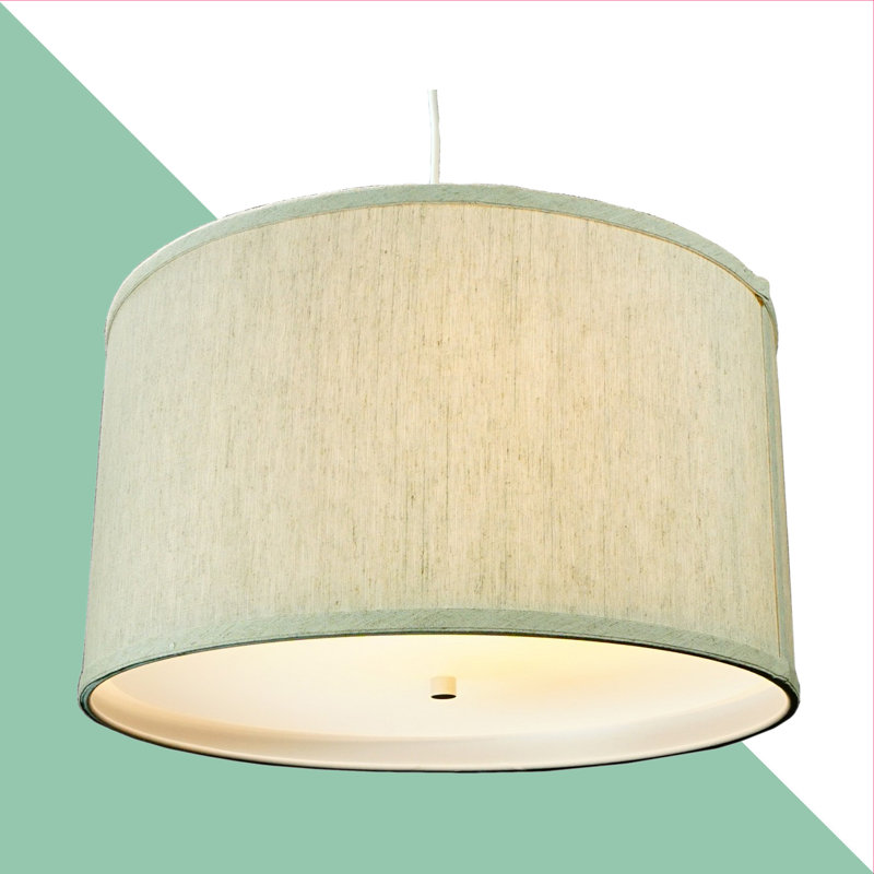 2 - Light Pendant, 7" H x 14" W x 14" D, Oatmeal