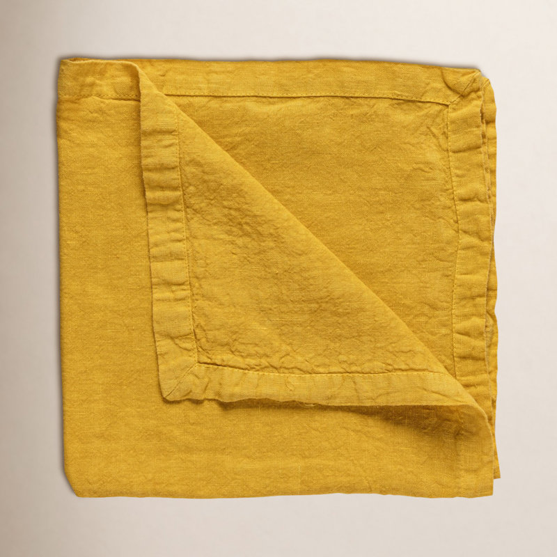 Maria Linen Square Napkins, Ceylon Yellow