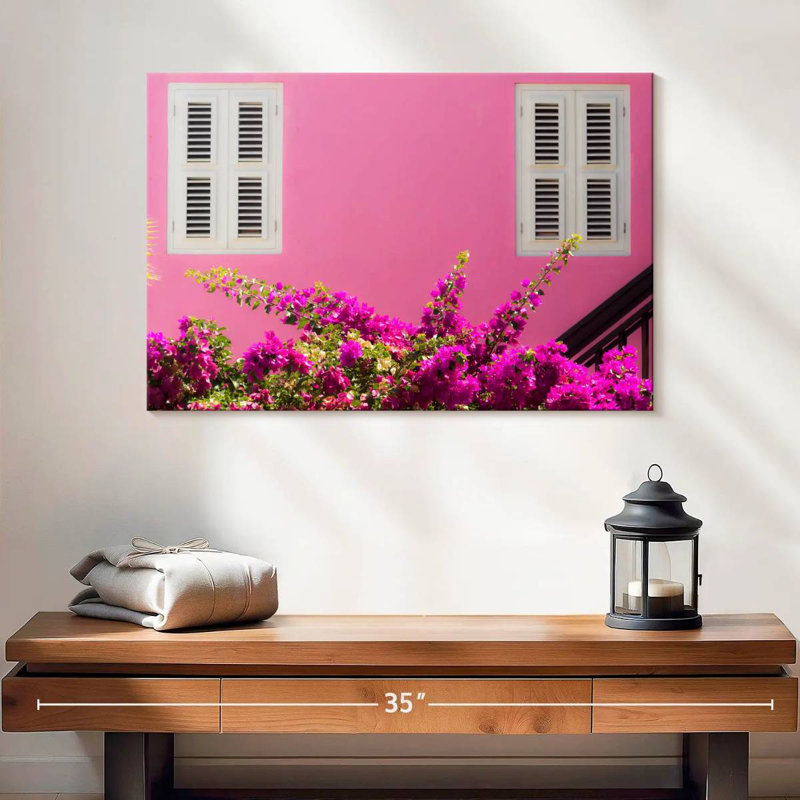 Lilie Bubble Gum Pink House, 16" H x 24" W