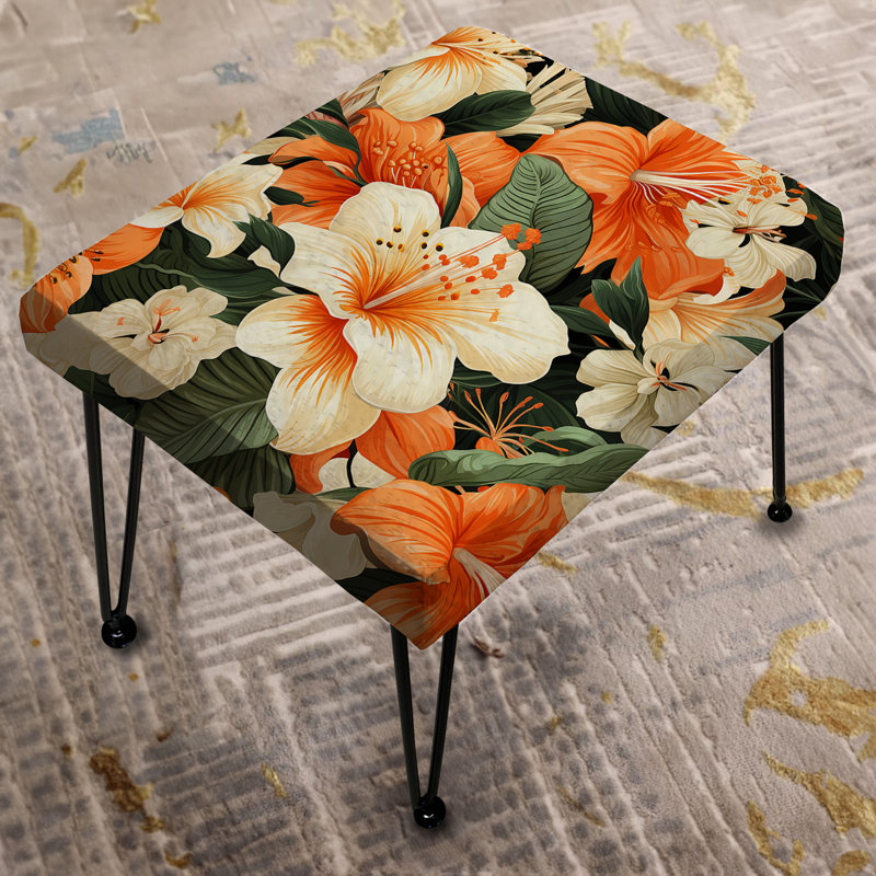 Papaya Dreams Tropical Pattern III - Tropical Rectangle Ottoman