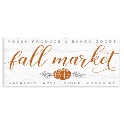 Charmant «Fall Market Sign Autumn Pumpkin» par Jessica Mundo, reproduction d'art textuel