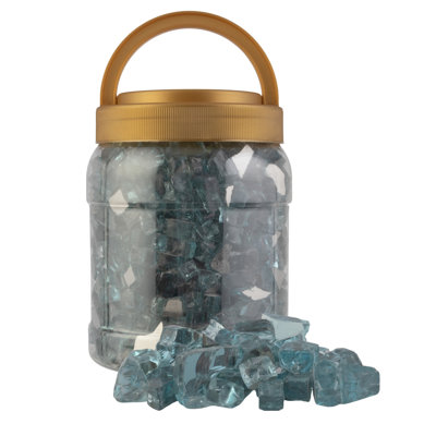 Verre de foyer 10 lb - Roches en verre concassé de 1/2 pouce pour cheminées, paysages, aquariums ou vases