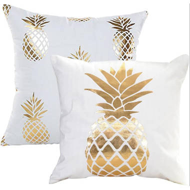 Gold Gravity Pillow Covers 18x18  With Plush Fabric And White Throw  Pillow Case Featuring Pineapple Almofada And Love Heart Cojines From  Sunrise5795, $4.33