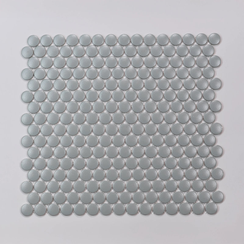 Carreau de mosaïque rond en porcelaine matte 3/4 po x 3/4 po Marin, Vert Aloe Vera
