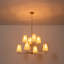 Lustre classique / traditionnel à 8 lumières avec abat-jour en tissu