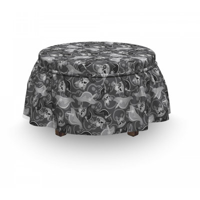 Ensemble de housse pour repose-pieds à coussins carrés 2 pièces pirate doodle